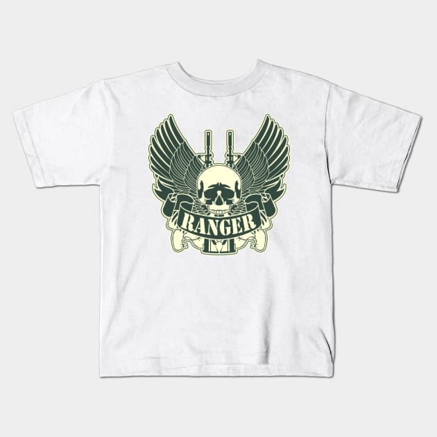 army ranger skull Kids T-Shirt by Quy Sinoda